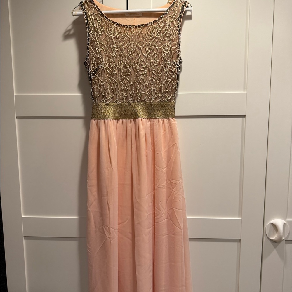 Elegant Pink and Gold women Dress